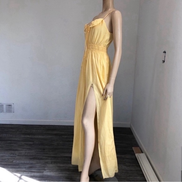 BCBGeneration maxi yellow sleeveless racerback dress size:XS - Picture 13 of 16